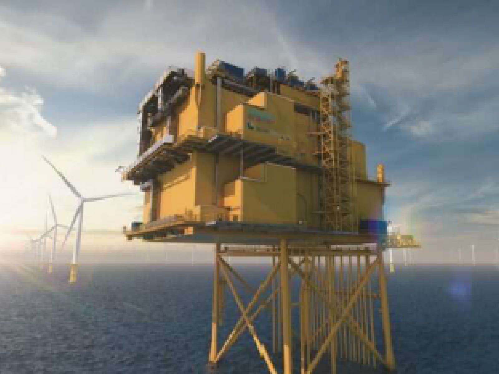 HVDC offshore wind platform Sunrise during electrical fit-out at Damen Shipyards Mangalia.